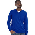 Men/Unisex Long Sleeve V-Neck Pullover - Royal Blue